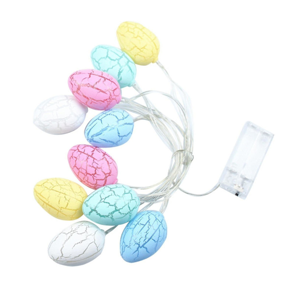 Påskepynt Lys Påskeæg LED Stringlys Batteridrevet eierfarben ostern H
