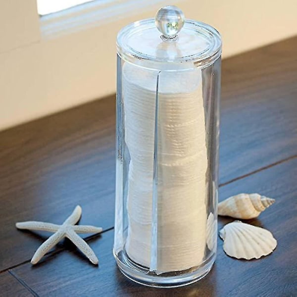 Bomullsdyna Dispenser Bomullsdyna Hållare Akryl Makeup Förvaringsorganisator Transparent Bomullsdyna Organizer Kosmetik Förvaringslåda Make Up Förvaring H