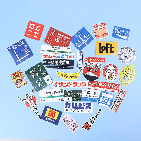 31 stk/parti japanske logoklistermærker Laptop Køleskabstelefon Skateboardkuffertklistermærke