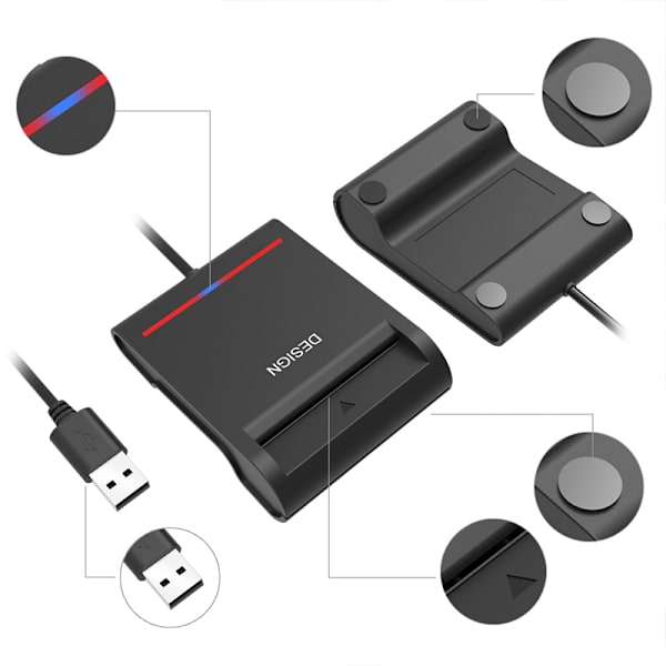 USB Elektronisk ID-kortläsare, ID-kortläsare för personlig identifiering, Kompatibel med FIPS 201, FIPS TAA