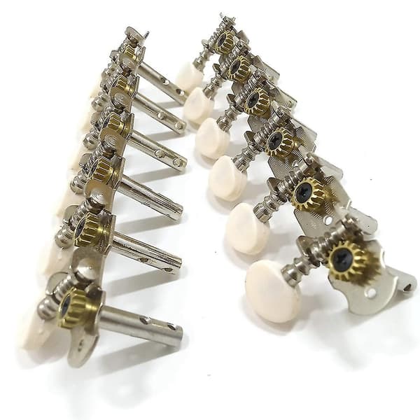 2x 12 Strängar Akustisk Gitarr Stämskruvar Krompläterade Mekaniker 6l 6r Akustisk Gitarr Instrum
