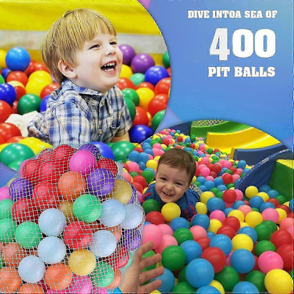 Ballbinge for babyer, baller til ballbinge for småbarn 1-3 år, slitesterke og trygge baller, lett å rengjøre, plastballer til ballbinge (5,5 cm, 100 stk)