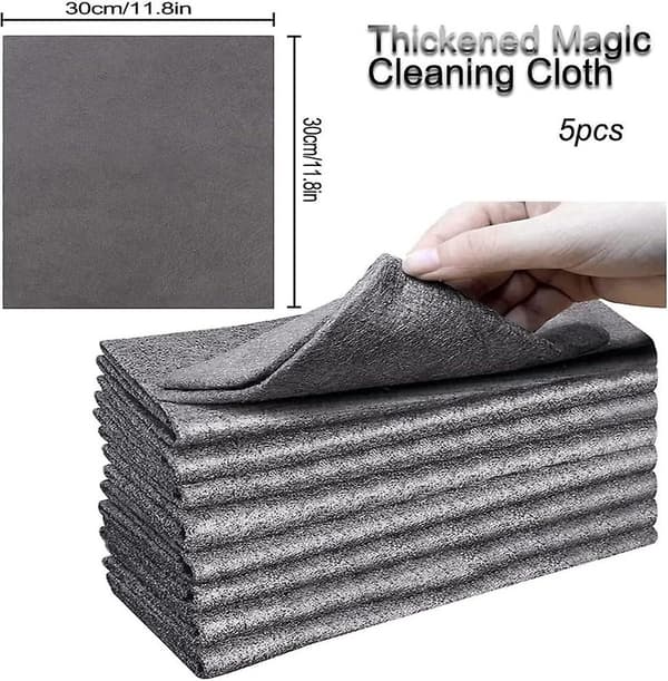 Magic Cleaning Cloths for Windows, 5 Pcs Magic Duster Cloths Thickened Strong Water Absorption Tools for Glass Car Home Kitchen Bathroom