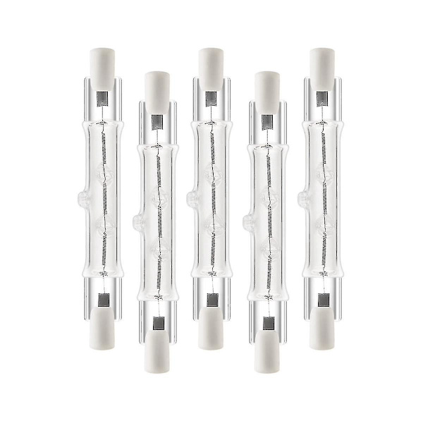 5-pack R7s 118mm 300W 230V, R7s Halogen Linjär Ljuskälla, Dimbar Halogenlampa För Byggnadsarbeten Från Chuai Du