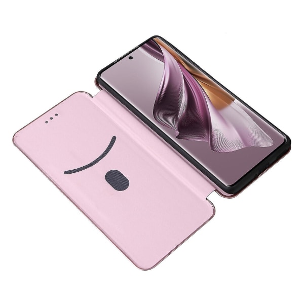 Case Oppo Reno 10 Pro 5g hiilikuitu- case Folio Flip suojaava magneettinen Cover_ggod Pink