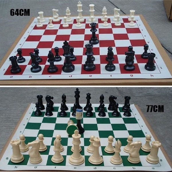 Vikt-Turnering Schackspel Set Schackpjäser Endast, Internationella Schackpjäser Komplett Schackpjäser Set Vit Och Svart (Stor 77mm)