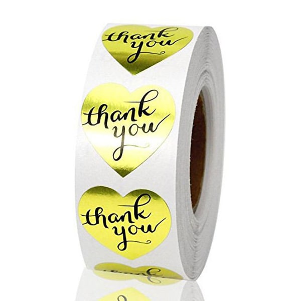 500 Tack-klistermärken Mini-pysselhantverk Guld Hjärtformade etiketter Bröllopsfavorit