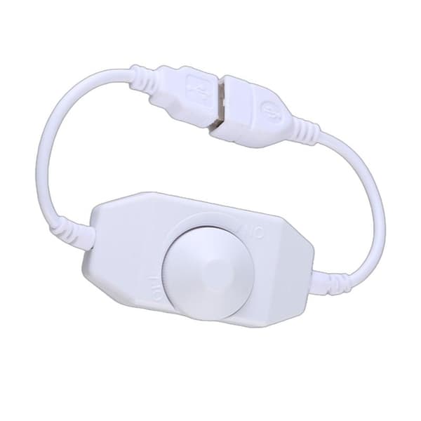 DC5V USB LED Dimmer Extension Speed Control Switch Power Cable Controller White 0.06