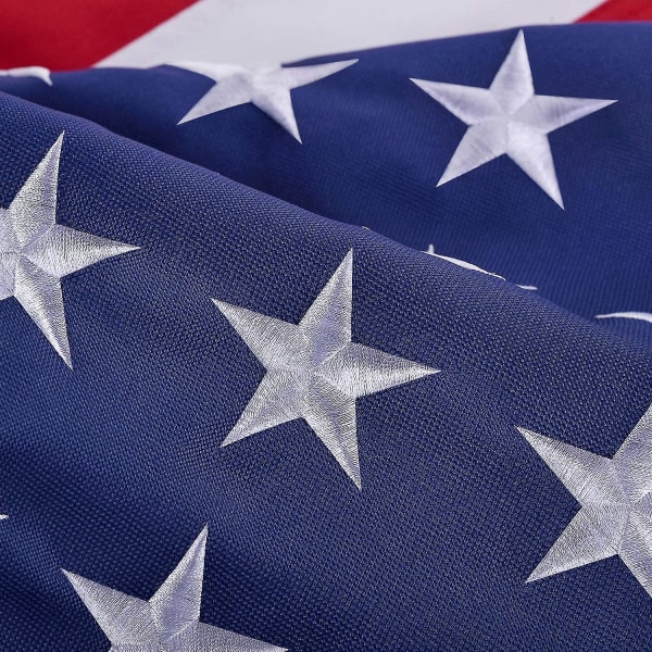 American Flag Made in Usa, Heavyweight Nylon American Flag 3x5 Outdoor, UV-suojattu/ommeltu raidat/kirjailtu
