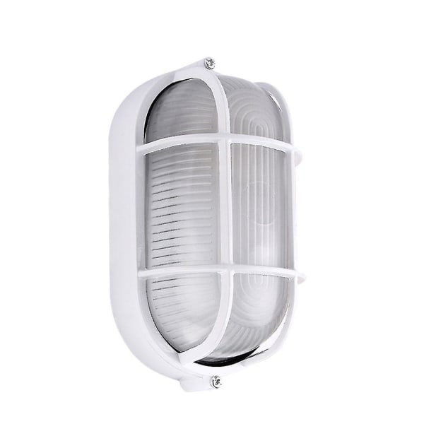 Yaju Oval skottlampa med trådskydd och glasdiffusor, 60 W (1 st, vit