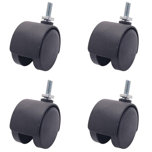 6mm Gjengede Stem 40mm Hjul Roterende Hjulsort black