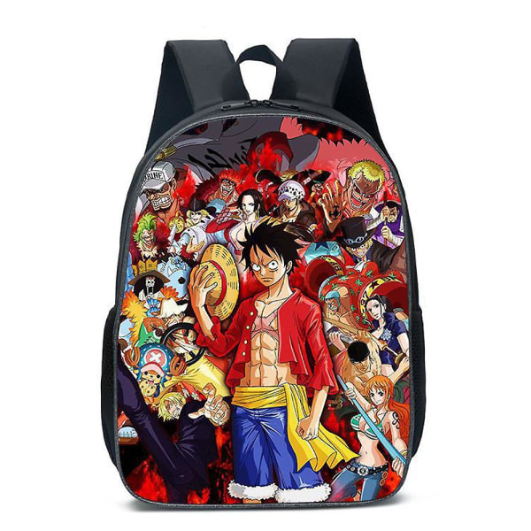 Anime One Piece Ryggsäck för Barn Pojkar Flickor Utomhus Resa Skolväska Dagryggsäck Axelväska Ryggsäck Presenter E