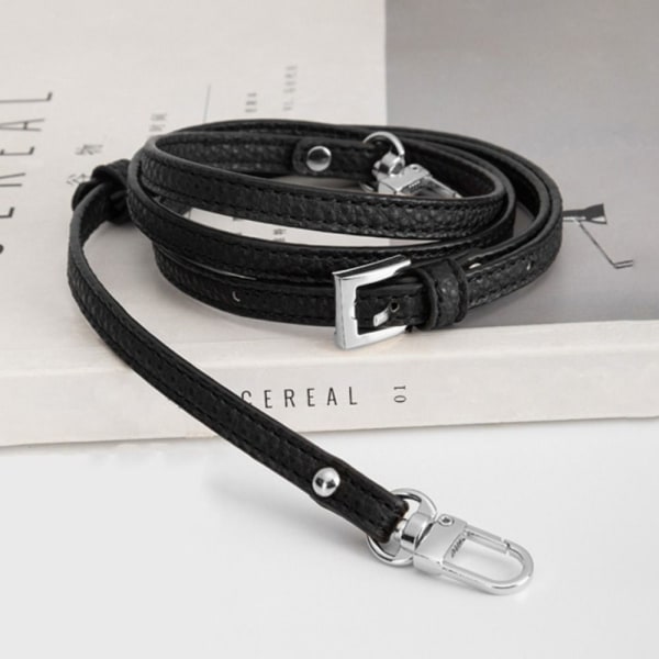 Veske Transformasjonstilbehør for Longchamp Mini Veskereimer Rustfritt Stål Skulderrem i Ekte Lær Crossbody Konvertering Hengebeslag. Black-silver Strap