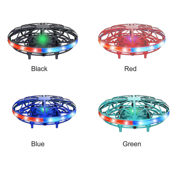 Ufo Quadcopter med Auto Hovering, Headless Mode, 3D Flip, Kasta för att Starta, Fjärrkontroll, Lätt att Flyga, Inomhusleksaker Drönare för Pojkar Flickor Red