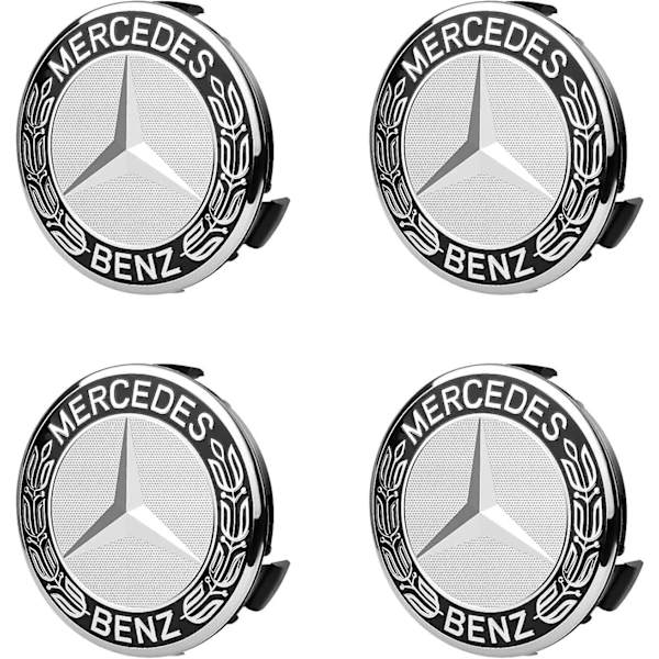 Pölykapselit, 4 kpl Pölykapselit 75mm Autotarvike Benz Logolla, Kolmella Paksunnetulla Soljella Benz Pölykapseleihin