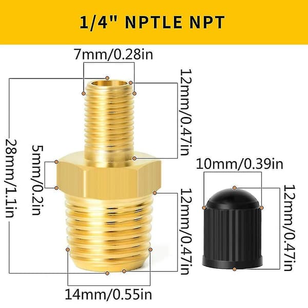 1/4" Npt tankventil - pakke med 4