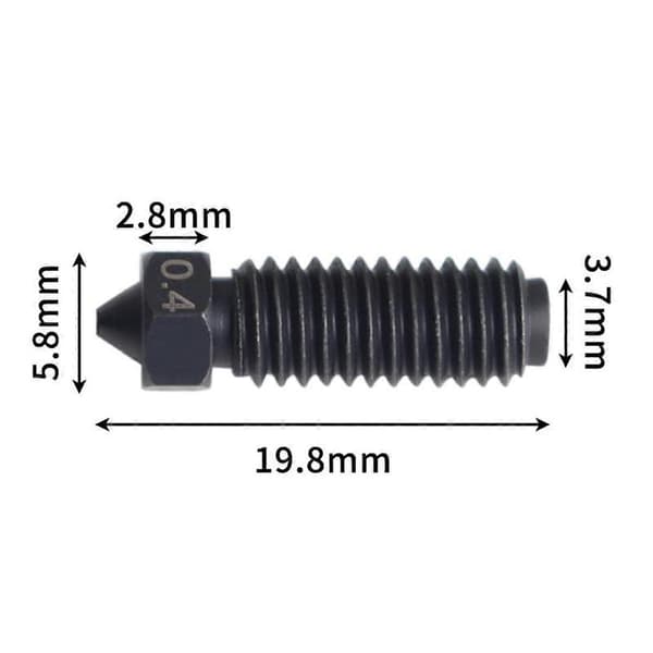 For Anycubic Kobra 3 Herdet Stål Dyse