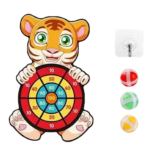 1 Sett Tegneserie Klebrig Mål Ball Leker Dart Dartbrett Leketøy Klebrig Dart Ball Leke Klebrig Ball Leke Rask Tiger model