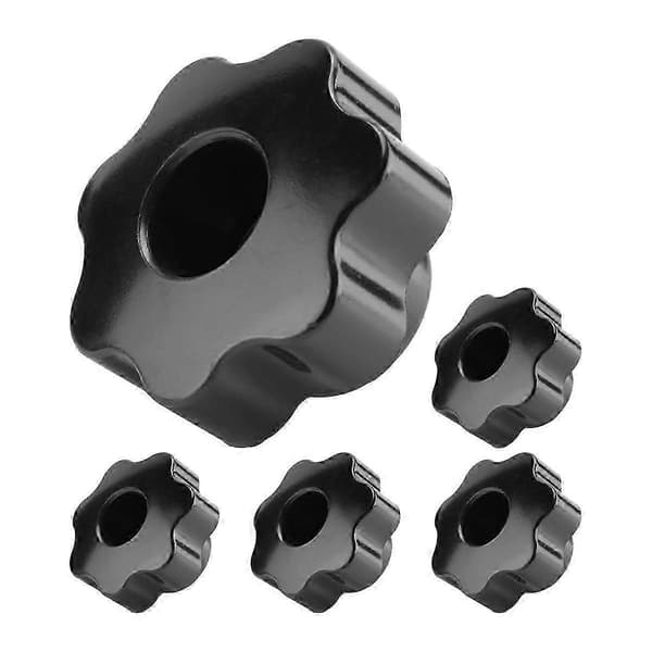 5 stk. grebsknapper, hungevind diameter 8 mm, hoveddiameter 40 mm Silver Black