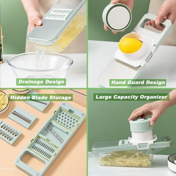 Kitchen Chopper, Wine Grater, Vegetable Spiralizer and Vegetable Cutter, Magnetic Version