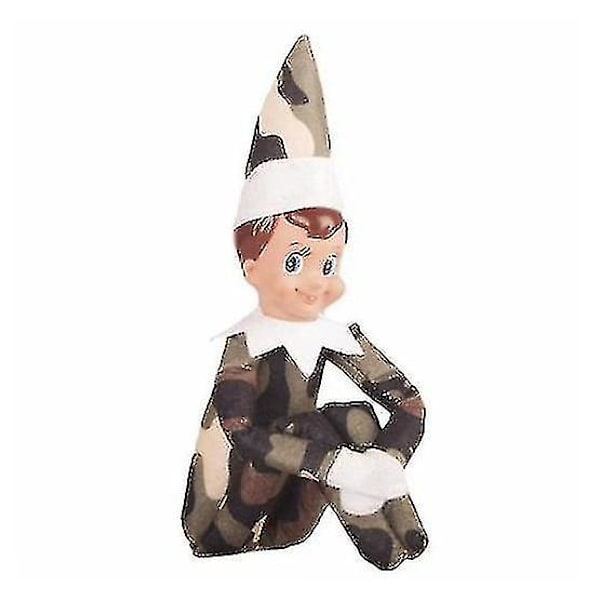 Tomten på hyllan Pojke Flicka Figur Jul Nyhet Plyschdockor Leksak Julgåva camouflage
