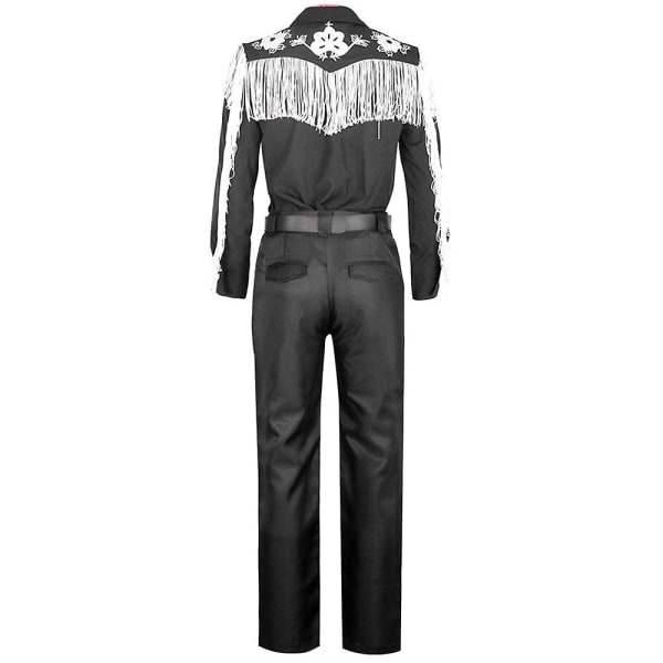 Film Ken Ryan Gosling Cosplay kostyme Voksne menn Cowboyskjorte Bukser Lue Belte Skjerf Dress Ytelse Halloween Uniform L