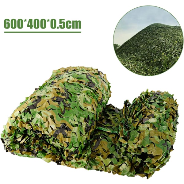Kamouflagenät, 4 x 6 m Förstärkt kamouflagenät Kamouflage solskyddssegel, Woodland kamouflagenät 4 x 6 m