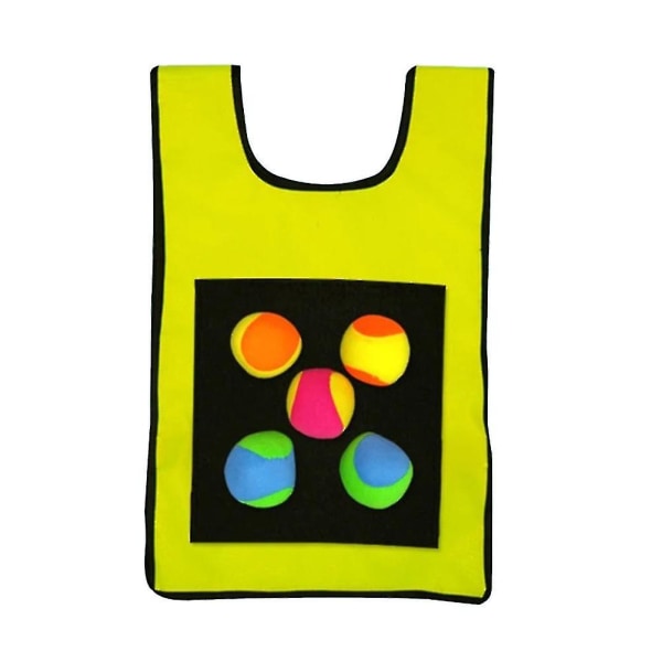 Dodgeball Sticky Vest Utomhus Kastspel Med 5 Bollar För Barn Utomhus Aktivitetsspel Yellow