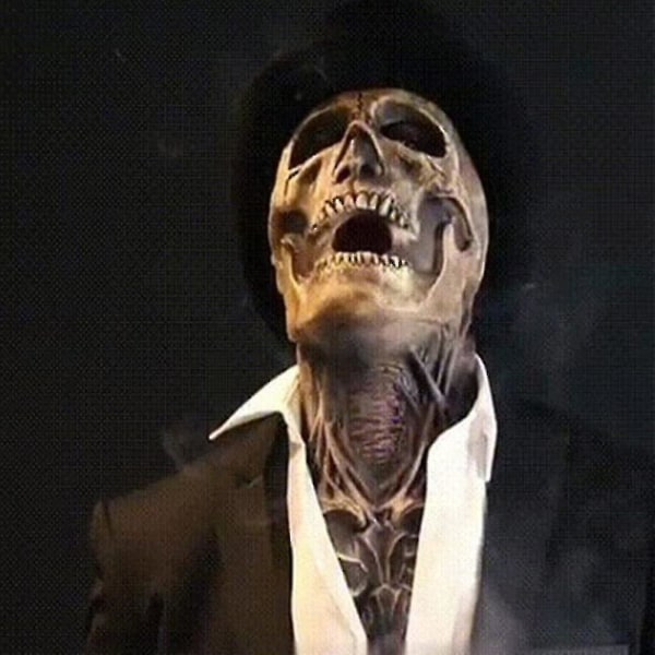 Den seneste skelet biokemiske maske til 2022 Halloween Party Cosplay Rekvisitter Silikone Fuldt dæksel Hoved høj kvalitet