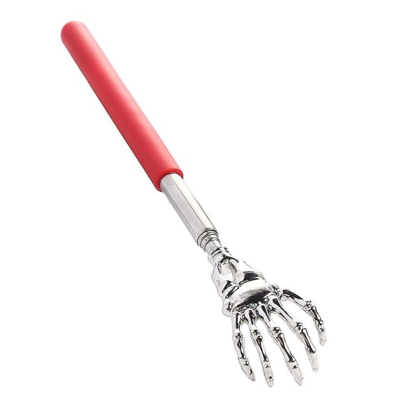 Skull Claw Telescopic Massager Back Scratcher Rostfritt Stål För Back Relax Red