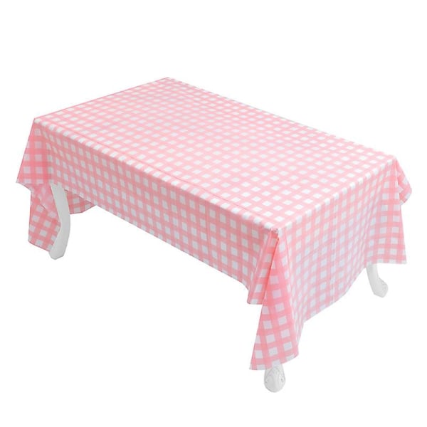 Rutete bøffelrutet Gingham-stoff rektangelduk for sommerpiknik og patriotiske fester (54" x 108") Pink