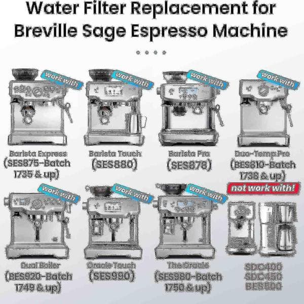 4-pak vandfilter til Sage kaffemaskine - Vandfilter til Sage Barista Express Pro Touch 2024-