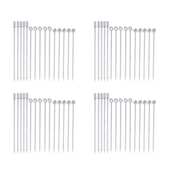 60x cocktailpinnar i rostfritt stål Martini Picks Set-yezi