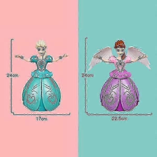 Dansende prinsesse for barn, lysmusikk, elektrisk, universell, roterende lys, blendende dans, roterende leker