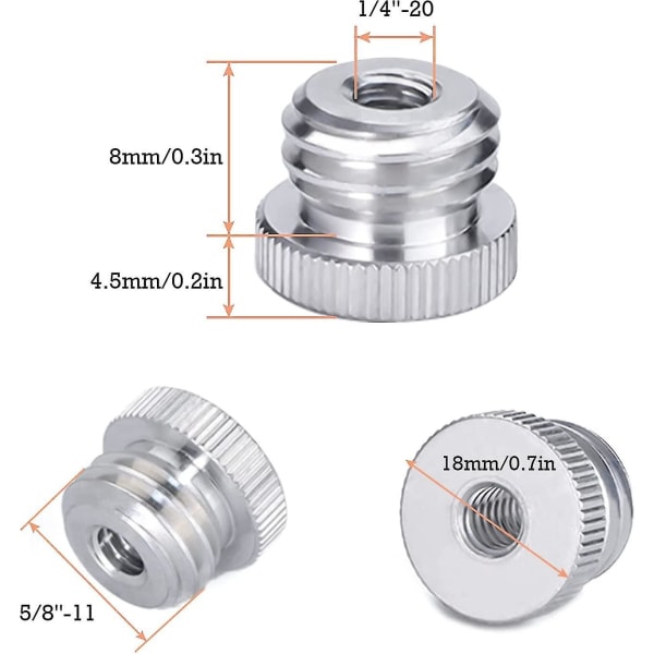 1/4 tommer-20 til 5/8 tommer-11 gjenget skrueadapter 1/4' til 5/8 tommer for Bosch lasernivå stativadapter Starlight