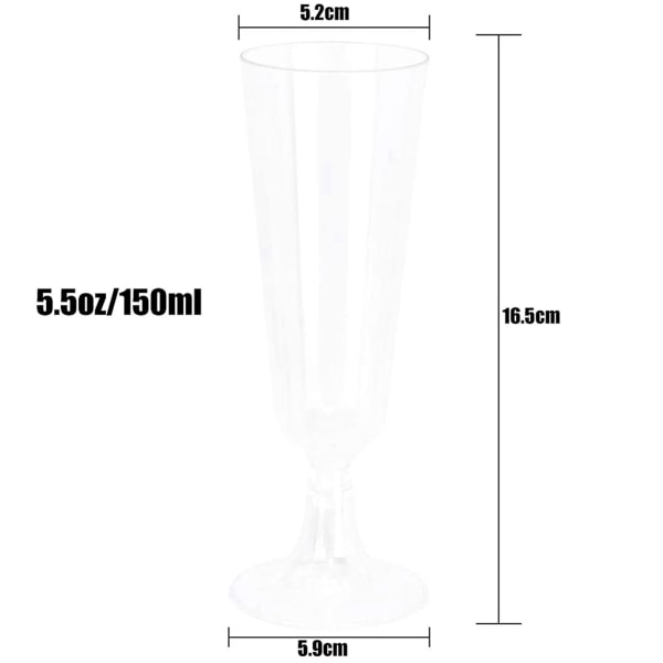 48 st Disponibel Champagneglas Bägare Plast Testglas Champagneglas Cocktailglas 4,7 oz (15