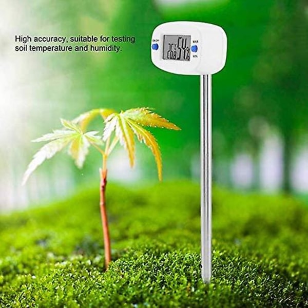 Digital Jordfugtighedsmåler Fugtighedstester Plantetester Hygrometer Temperatur Fugtighedstester Med Sonde Til Havegård Indendørs Og Udendørs