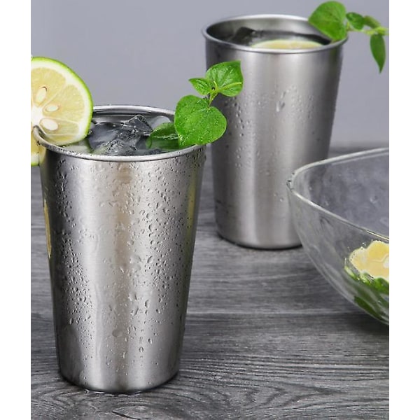 Rostfritt Stål Pintglas - Stapelbart Pintglas Resemugg - Metallmugg För Utomhusdrickande - 500ml Återanvändbar Stålmugg - Set Om 5