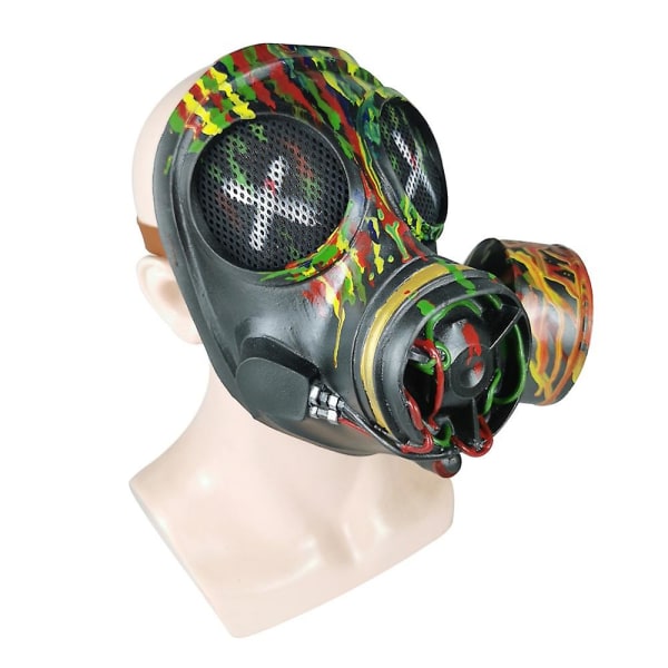 Halloween Camouflage Gass Latex Mask Party Fancy Dress Up Mask med justerbar stropp Cosplay Prop Face Cover