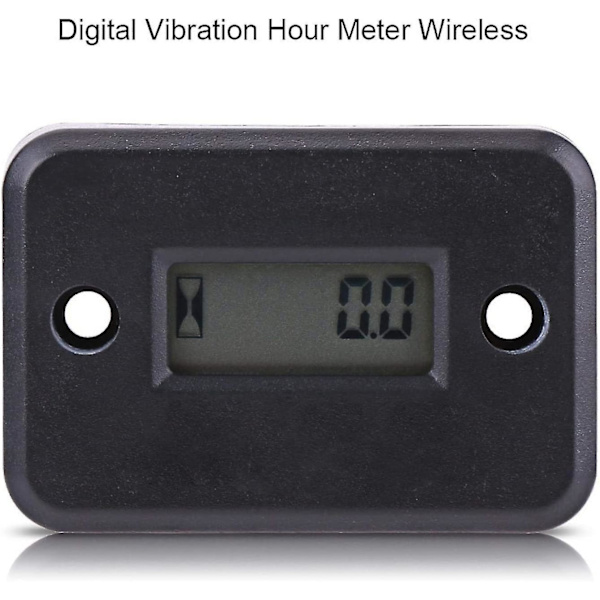 Trådløs Vibrations Tidsmåler, Induktiv Digital Tidsmåler, Vandafvisende Tidsmåler (sort)