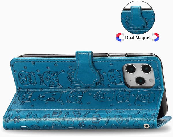 Plånbokstelefonfodral Blå phone case 6.1 (12/12pro)