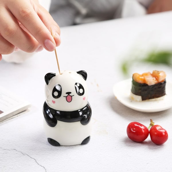 Keramisk rød panda krydderkrukke Salt Pepper Oppbevaringsbeholder Kjøkken Saltbøser Pepper Oppbevaringsflaske Saltbeholder B