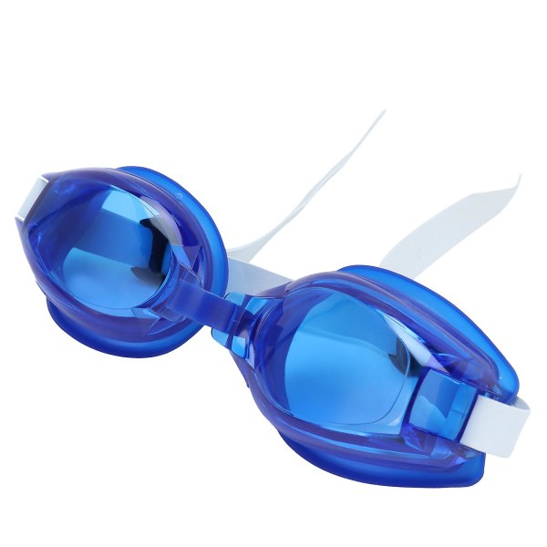 Blå svømmebriller for barn - myk silikonpakning, justerbart pannebånd, ergonomisk nesebro