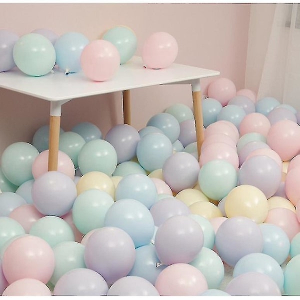 100 stk 10 tommer Mix Color Macaron Ballong For Bursdagsfest Bryllup