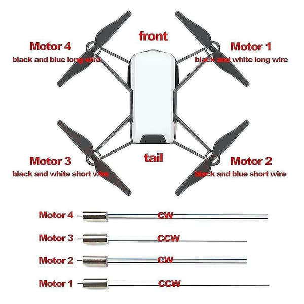 4-pak kompatible DJI Tello motor børstet motor udskiftningsservice dele