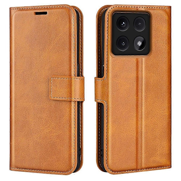 Stativfodral för Xiaomi 14T Pro, Anti-Repskydd, Kalvskinnstruktur, Telefonfodral -