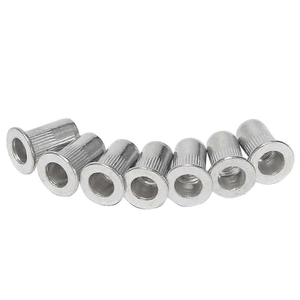 M5 Aluminium Flat Hode Nitmutter Innsettingsmuttere Sølvfarget 60 stk