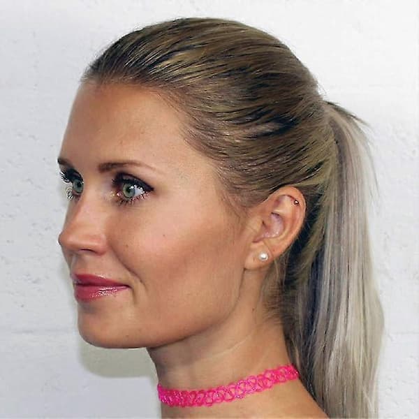 12-pack chokerhalsband set Henna Tattoo Stretch Elastiska Smycken Kvinnor Flickor Present