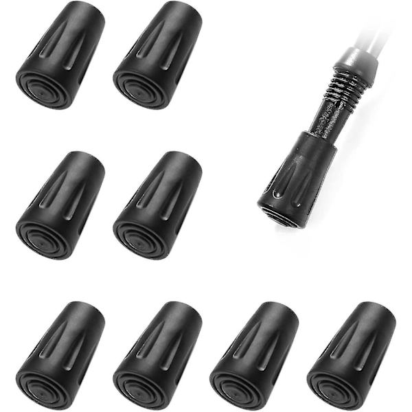 8 stk. Nordic Walking Stick Spidsdæksler Gummi Polfodbeskytter Til Vandrestave Asfalt Grus Bjerge Vandreture