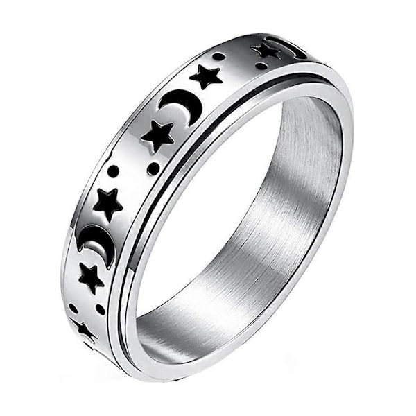 Angstring i rustfritt stål for kvinner og menn, fidget spinner ring smykker 8